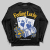 Royal Blue Sneakers DopeSkill Long Sleeve T-Shirt Feeling Lucky Graphic Streetwear - black