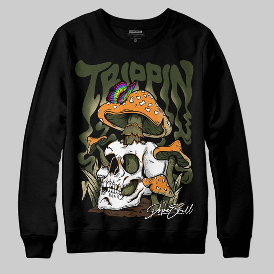 Olive Sneakers DopeSkill Sweatshirt Trippin Graphic Streetwear - Black