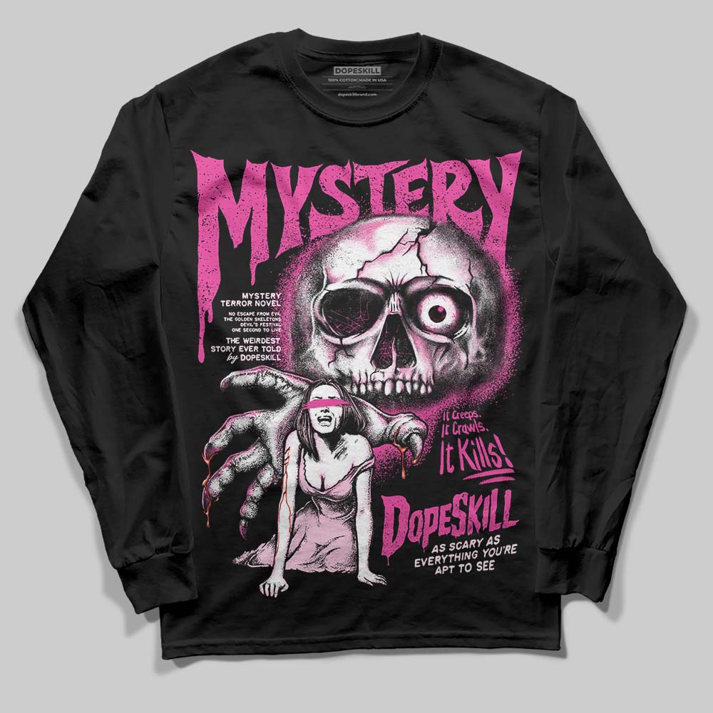 Pink Sneakers DopeSkill Long Sleeve T-Shirt Mystery Ghostly Grasp Graphic Streetwear - Black