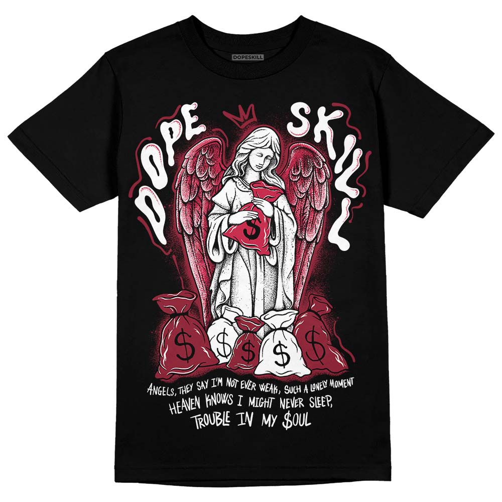 Jordan 1 Retro High '85 OG Metallic Burgundy DopeSkill T-Shirt Angels Graphic Streetwear - Black