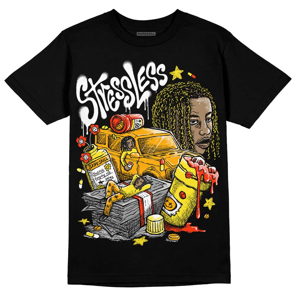 Jordan 4 Retro “Vivid Sulfur” DopeSkill T-Shirt Stressless Graphic Streetwear - Black