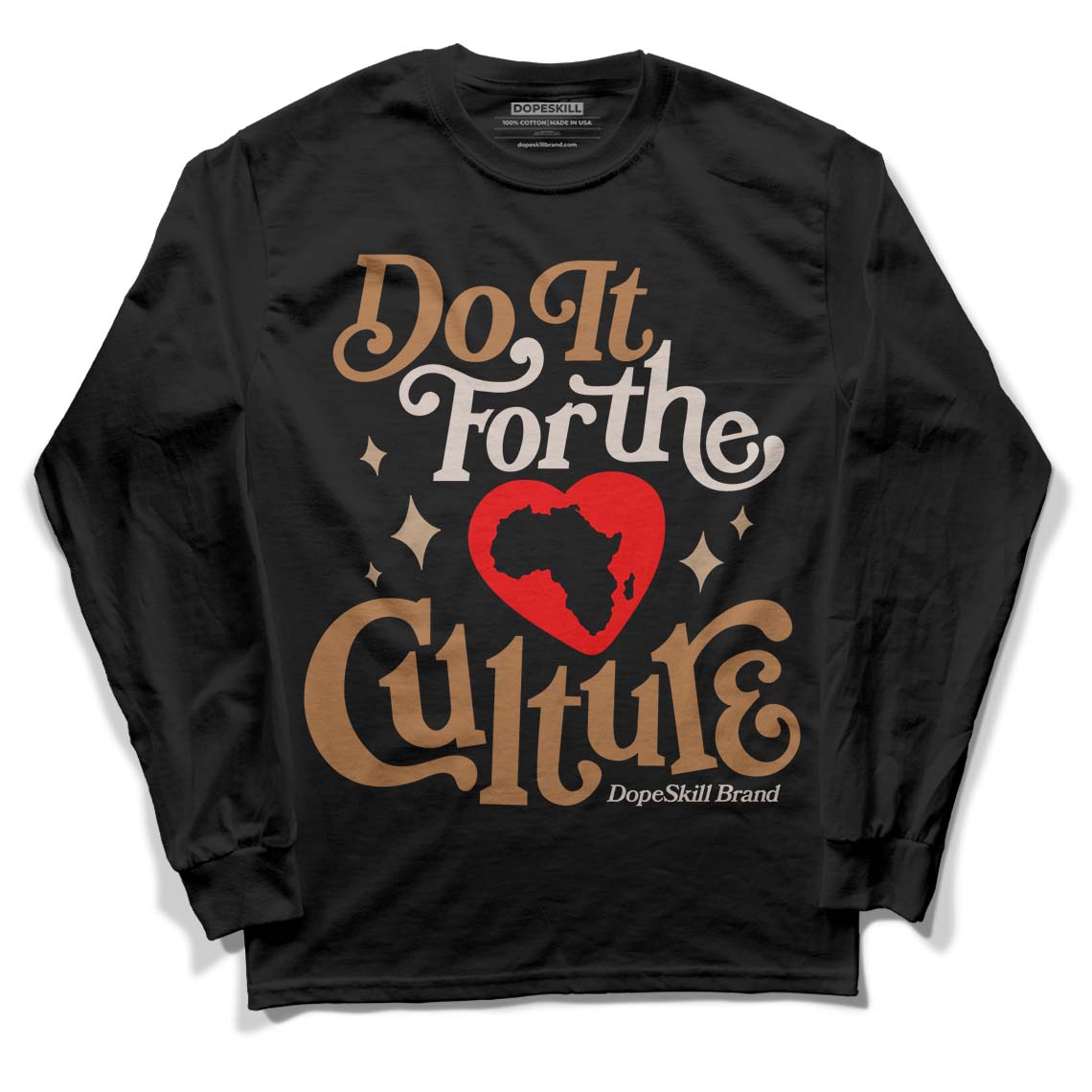 Jordan 3 Retro Palomino DopeSkill Long Sleeve T-Shirt Do It For The Culture Graphic Streetwear - Black