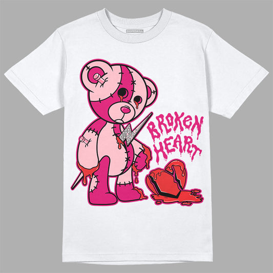 AJ 1 Mid Coral Chalk DopeSkill T-Shirt Broken Heart Graphic