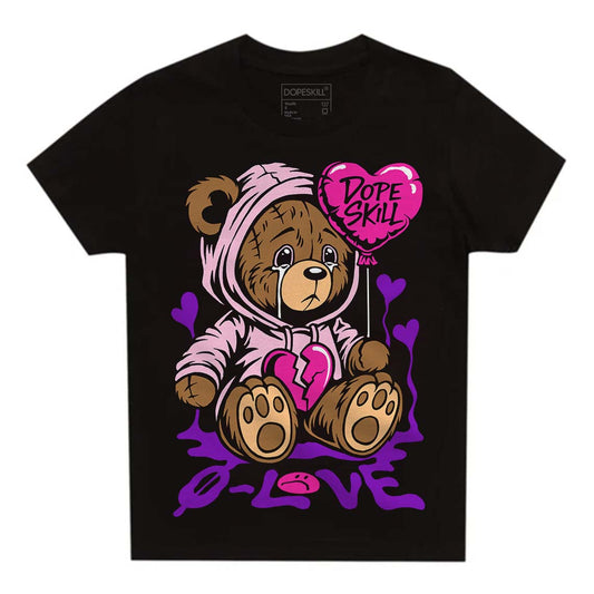 Pink Sneakers DopeSkill Toddler Kids T-shirt Broken Bear Graphic Streetwear - Black