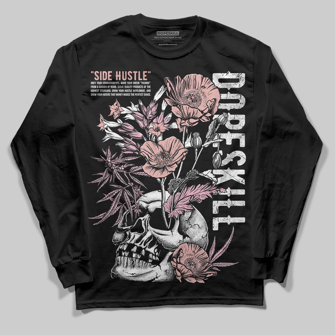 Jordan 1 Low OG “Rust Pink” DopeSkill Long Sleeve T-Shirt Side Hustle Graphic Streetwear - Black