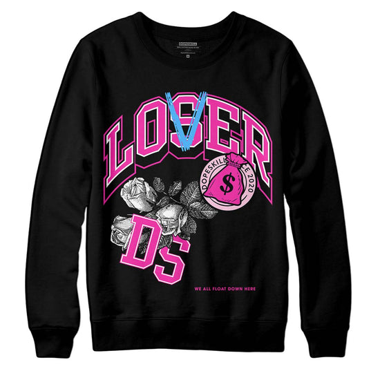 Pink Sneakers DopeSkill Sweatshirt Loser Lover Graphic Streetwear - Black