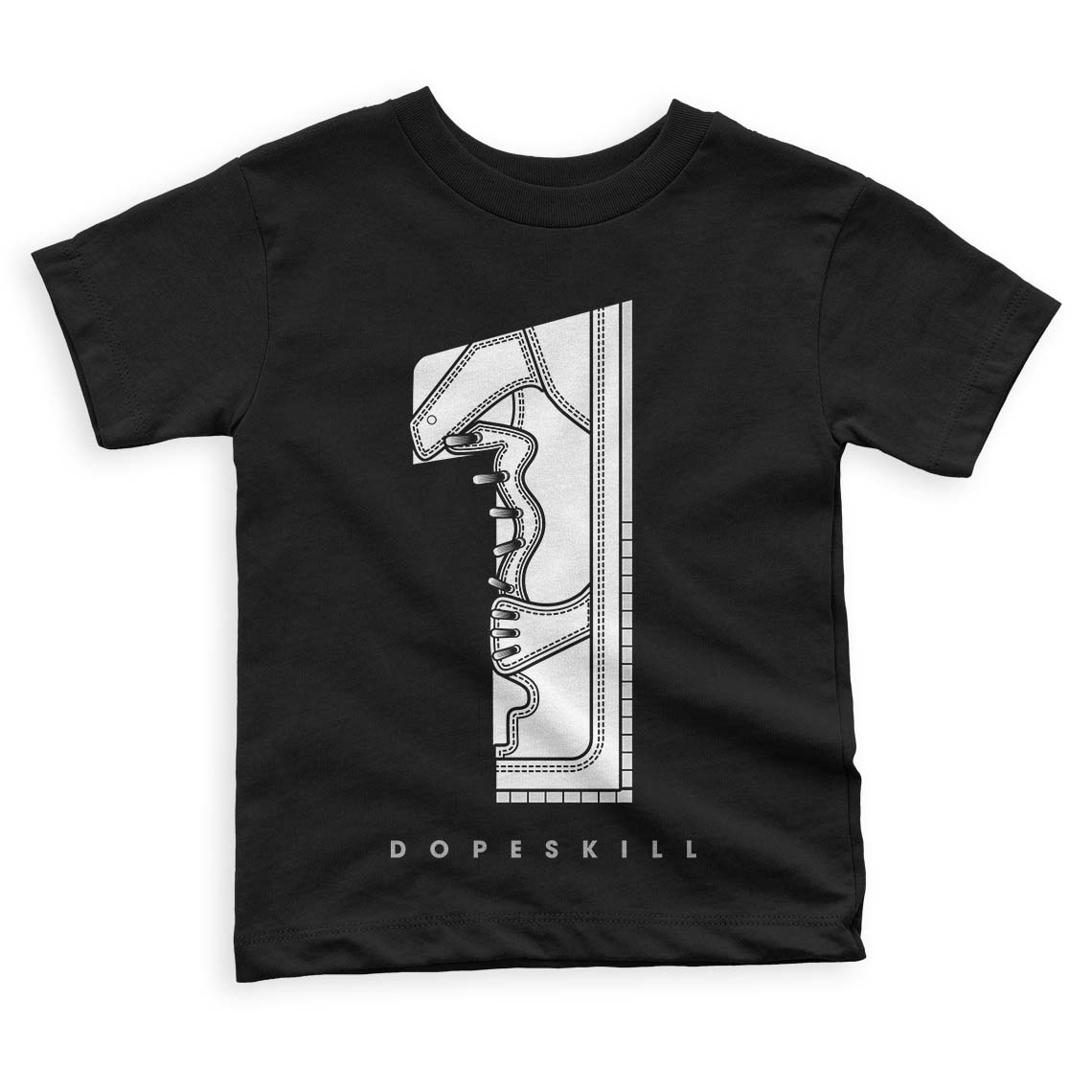 Dunk Low ‘Pure Platinum’ DopeSkill Toddler Kids T-shirt No.1 Graphic Streetwear - Black