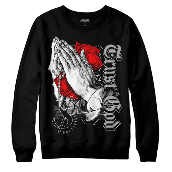 Jordan 1 Low OG “Shadow” DopeSkill Sweatshirt Trust God Graphic Streetwear - Black