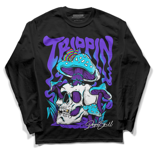 Jordan 6 "Aqua" DopeSkill Long Sleeve T-Shirt Trippin Graphic Streetwear - Black 