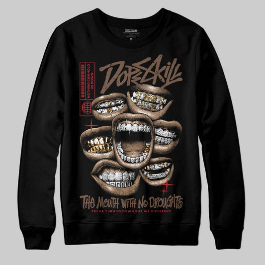 Jordan 9 'Olive' DopeSkill Sweatshirt The Mouth With No Droughts Graphic Streetwear - Black