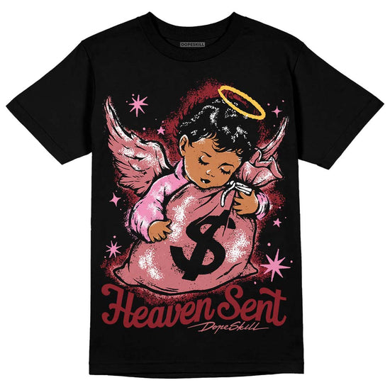 Valentine's Day Collection DopeSkill T-Shirt Heaven Sent Graphic Streetwear - Black