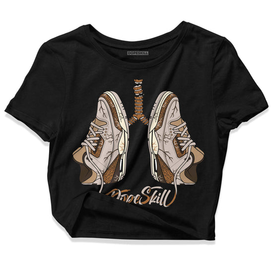 Jordan 3 Retro Palomino DopeSkill Women's Crop Top Breathe Graphic Streetwear - Black