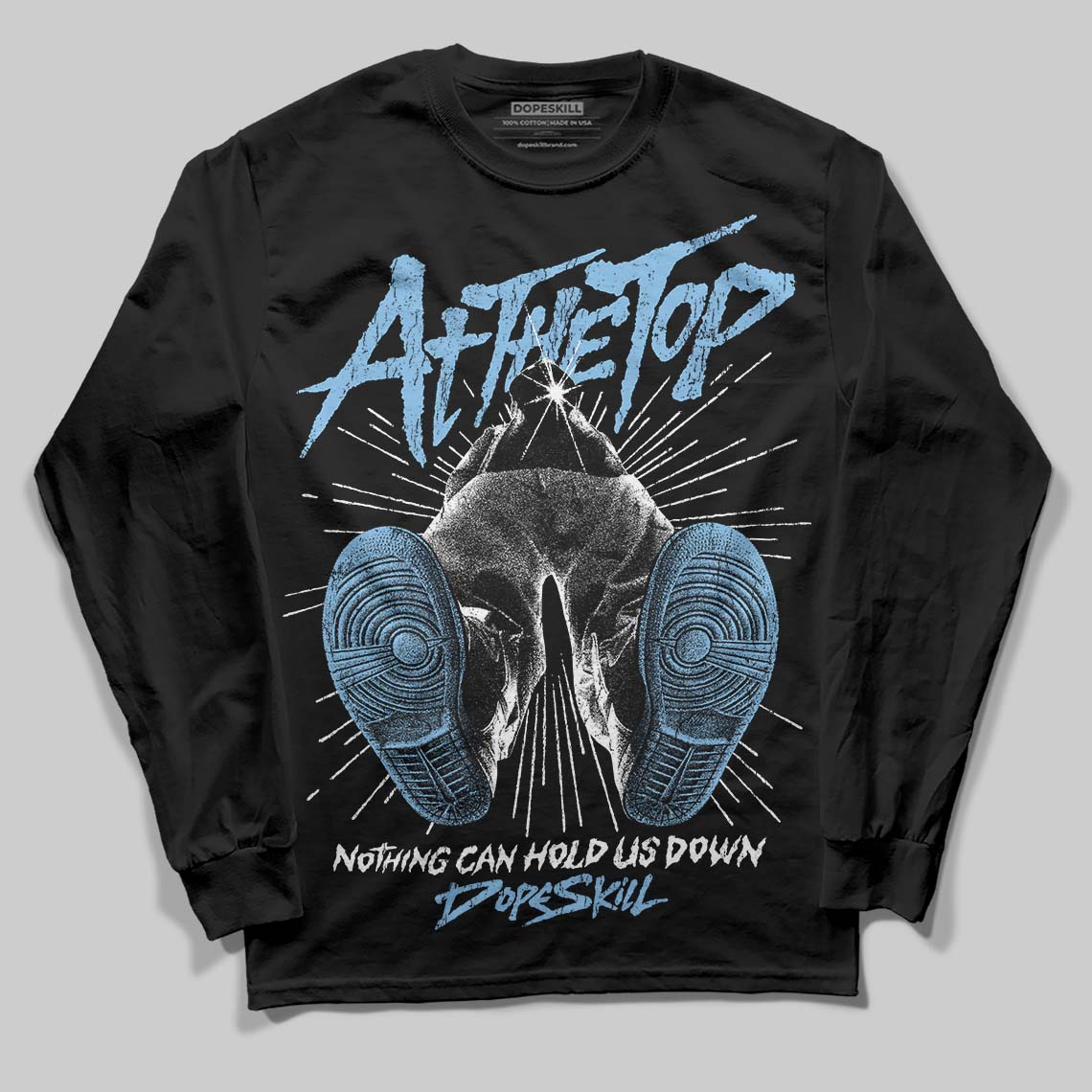 University Blue Sneakers DopeSkill Long Sleeve T-Shirt Nothing Can Hold US Down Graphic Streetwear - Black