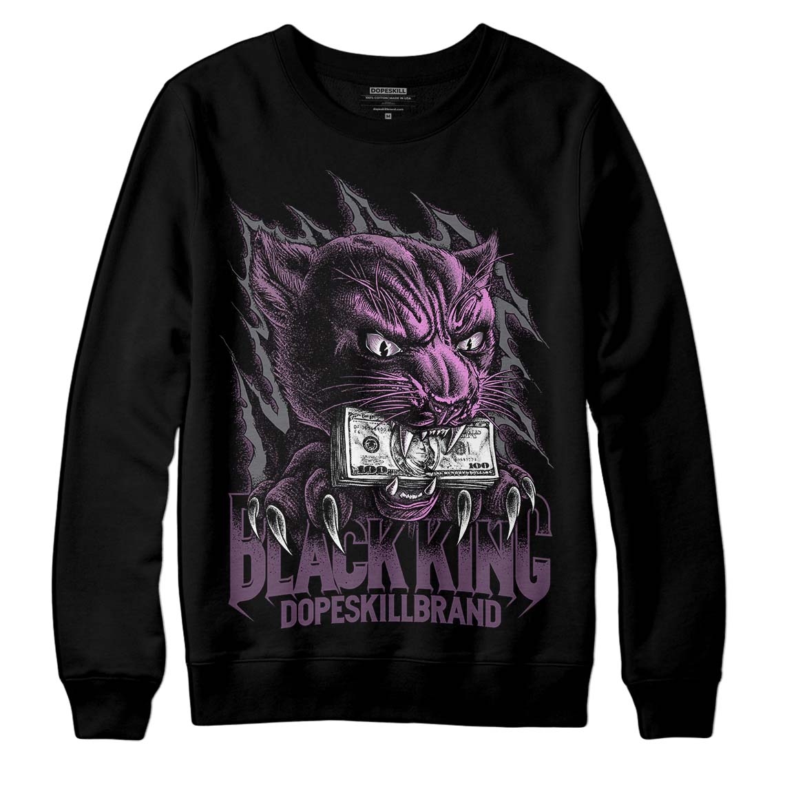 Jordan 2 “Mauve/Off-Noir” DopeSkill Sweatshirt Black King Graphic Streetwear - Black 