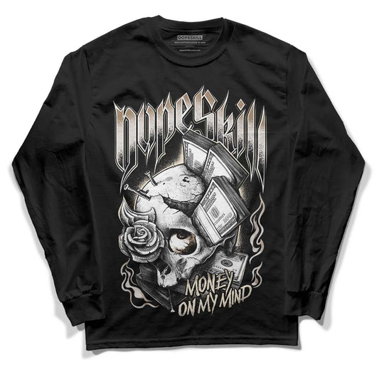 Jordan 5 SE “Sail” DopeSkill Long Sleeve T-Shirt Money On My Mind Graphic Streetwear - Black