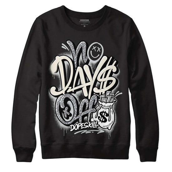 Jordan 1 Retro Low OG Black Cement DopeSkill Sweatshirt No Days Off Graphic Streetwear - Black