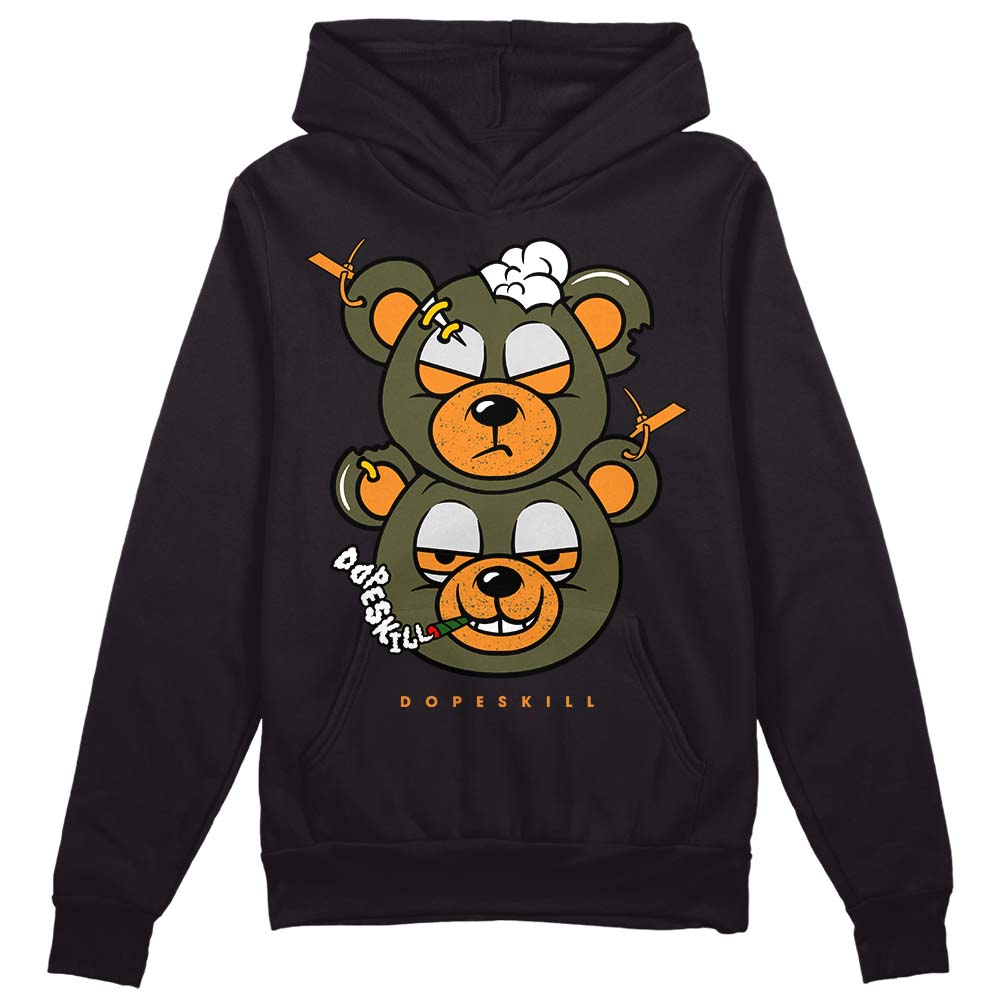 Jordan 5 "Olive" DopeSkill Hoodie Sweatshirt New Double Bear Graphic Streetwear - Black