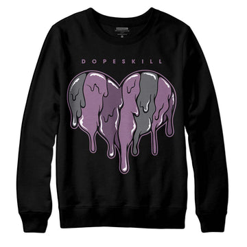 Jordan 2 “Mauve/Off-Noir” DopeSkill Sweatshirt Slime Drip Heart Graphic Streetwear - Black 