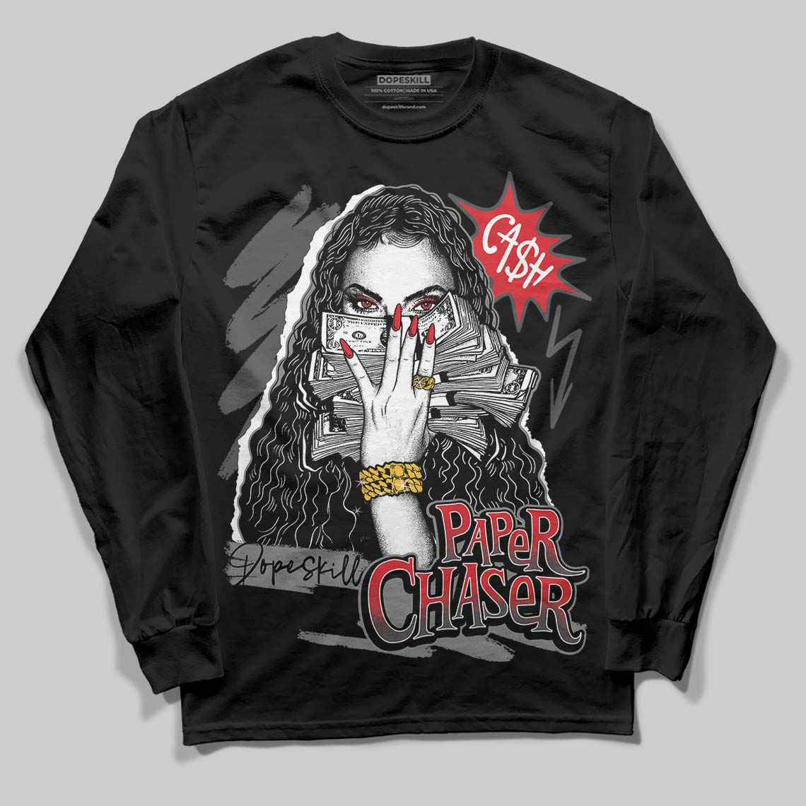 Jordan 10 Retro Shadow (2025) DopeSkill Long Sleeve T-Shirt NPC Graphic Streetwear - Black