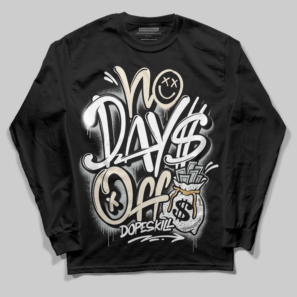 Jordan 5 Retro Reverse Metallic DopeSkill Long Sleeve T-Shirt No Days Off Graphic Streetwear - Black