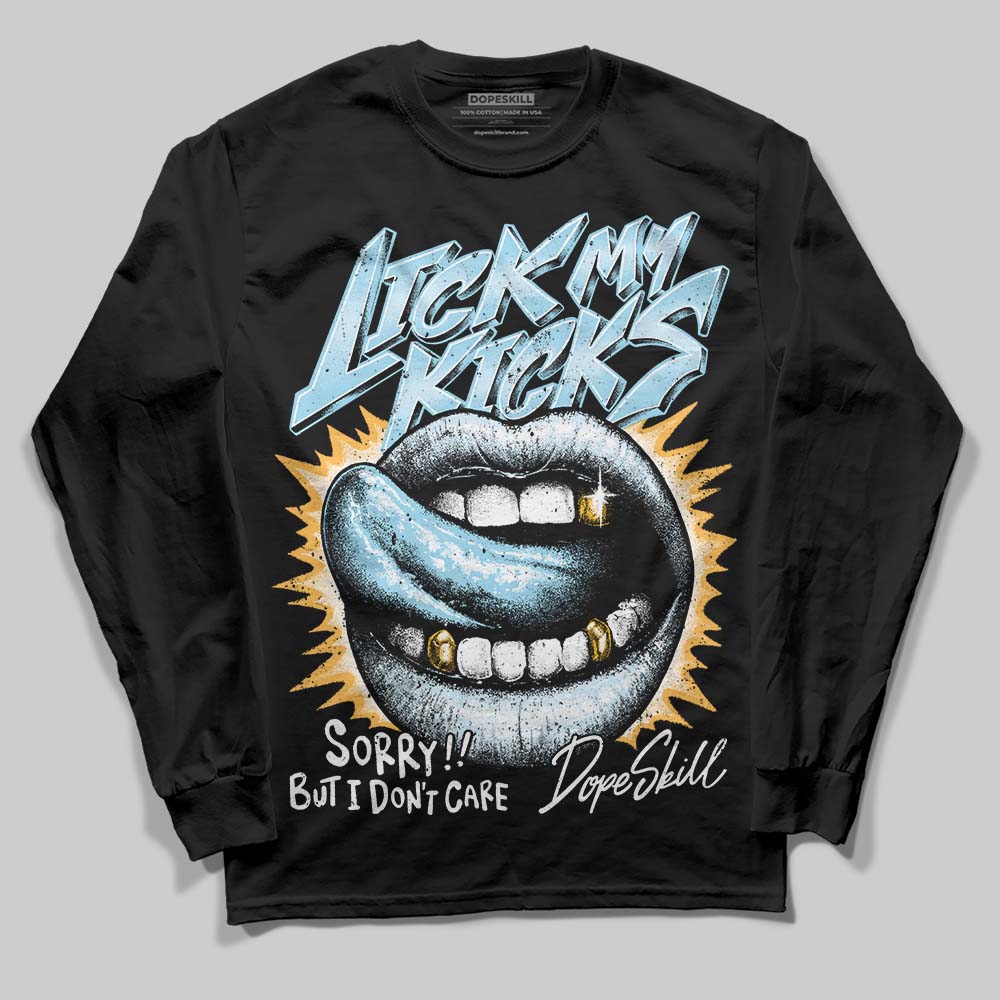 Vans Knu Stack Vintage Satin Dream Blue DopeSkill Long Sleeve T-Shirt Lick My Kicks Graphic Streetwear - Black