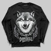 Jordan 12 Black Wolf Grey DopeSkill Long Sleeve T-Shirt Wolf Grey Graphic Streetwear - Black