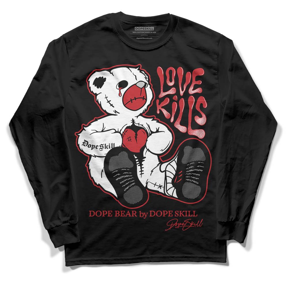 Jordan 12 “Red Taxi” DopeSkill Long Sleeve T-Shirt Love Kills Graphic Streetwear - Black