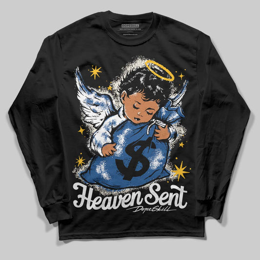 Jordan 1 Low OG “Storm Blue” DopeSkill Long Sleeve T-Shirt Heaven Sent Graphic Streetwear - Black