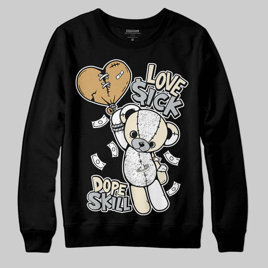 Jordan 5 Retro Reverse Metallic DopeSkill Sweatshirt Love Sick Graphic Streetwear - Black