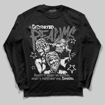 Jordan 4 “Black Cat” (2025) DopeSkill Long Sleeve T-Shirt Distorted Realms Graphic Streetwear - Black