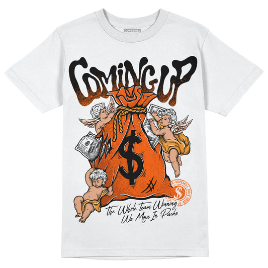 Jordan 12 Retro Brilliant Orange DopeSkill T-Shirt Money Bag Coming Up Graphic Streetwear - White 