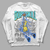 Jordan 5 Aqua DopeSkill Long Sleeve T-Shirt Thunder Dunk Graphic Streetwear - White 