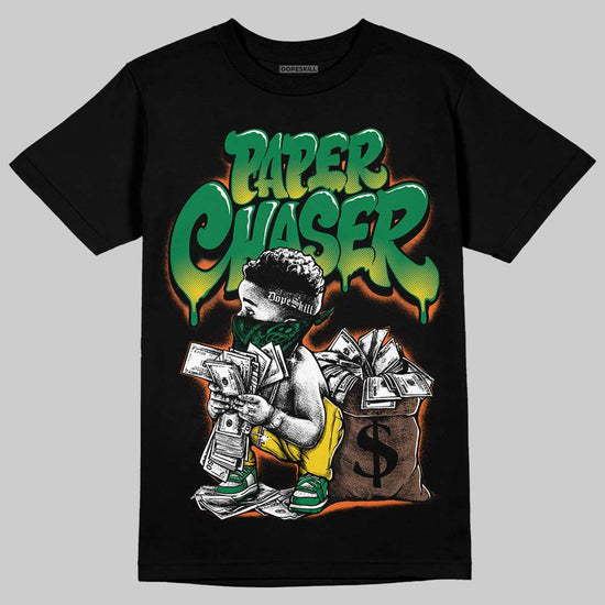 Green Sneakers DopeSkill T-Shirt Paper Chaser Boy Graphic Streetwear - Black