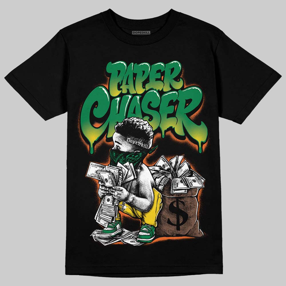 Green Sneakers DopeSkill T-Shirt Paper Chaser Boy Graphic Streetwear - Black