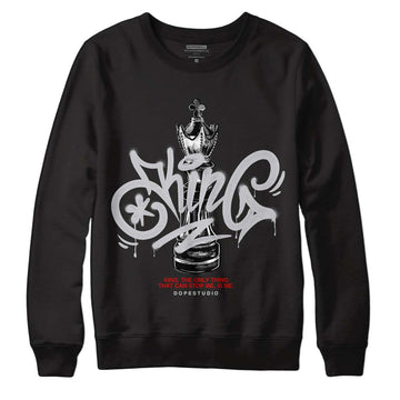 Jordan 2 Retro "Black Cement" DopeSkill Sweatshirt King Chess Graphic Streetwear - Black