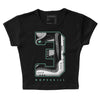 Jordan 3 "Green Glow" DopeSkill Women's Crop Top No.3 Graphic Streetwear - Black