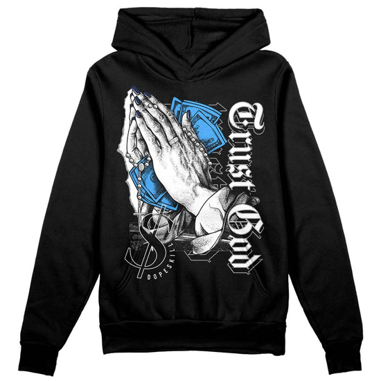 Jordan Spiz’ike Low “White/Obsidian” DopeSkill Hoodie Sweatshirt Trust God Graphic Streetwear - Black