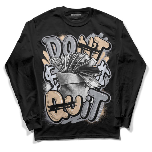 Jordan 4 Retro Frozen Moments DopeSkill Long Sleeve T-Shirt Don't Quit Graphic Streetwear - Black 