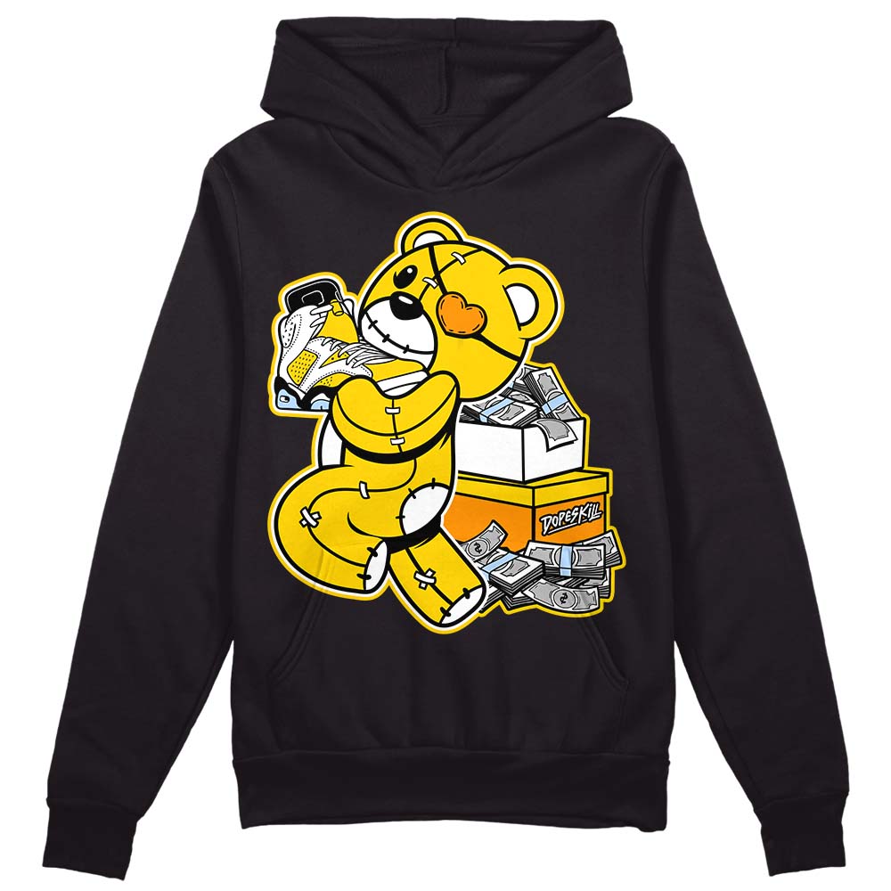 Jordan 6 “Yellow Ochre” DopeSkill Hoodie Sweatshirt Bear Steals Sneaker Graphic Streetwear - Black