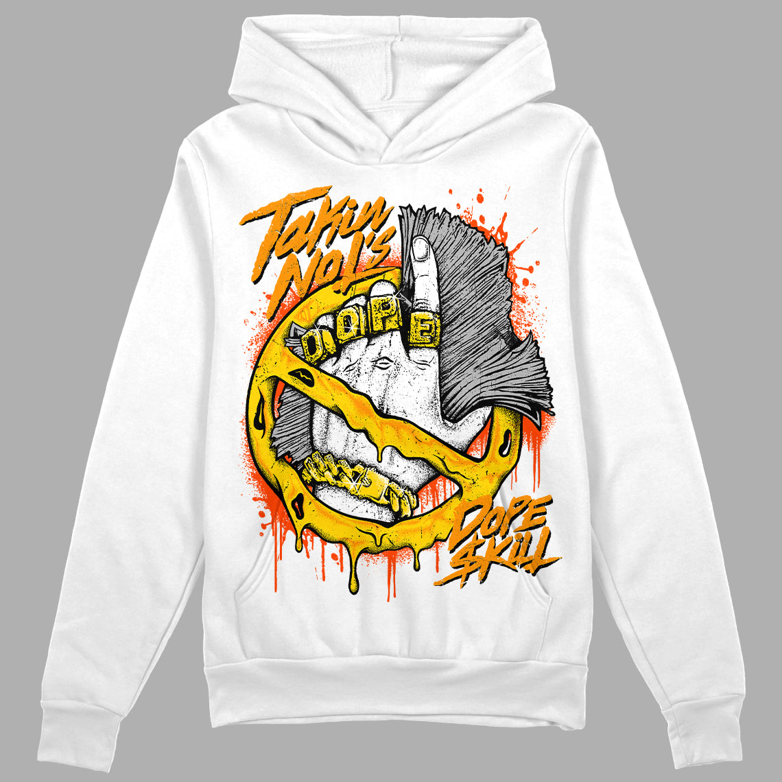 Jordan 6 “Yellow Ochre” DopeSkill Hoodie Sweatshirt Takin No L's Graphic Streetwear  - White 