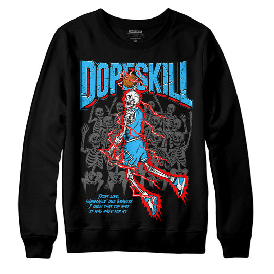 Jordan 1 High Retro OG “University Blue” DopeSkill Sweatshirt Thunder Dunk Graphic Streetwear  - Black