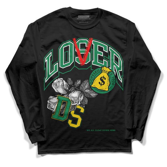 Jordan 5 “Lucky Green” DopeSkill Long Sleeve T-Shirt Loser Lover Streetwear - Black