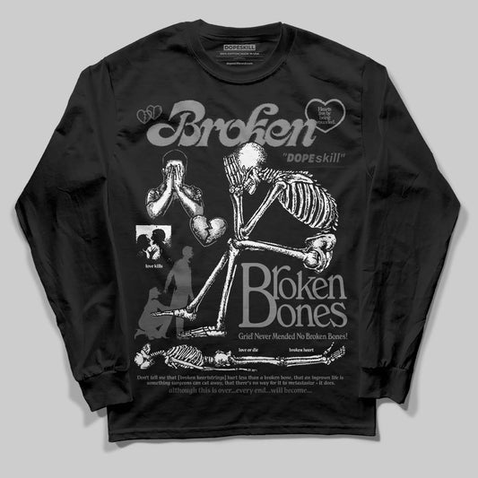 Jordan 10 Retro Shadow (2025) DopeSkill Long Sleeve T-Shirt Broken Bones Graphic Streetwear - black
