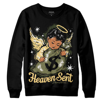 Jordan 4 Retro SE Craft Medium Olive DopeSkill Sweatshirt Heaven Sent Graphic Streetwear - Black