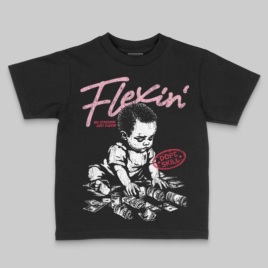 Dunk Low Valentine's Day (2026) DopeSkill Toddler Kids T-shirt Flexin' Graphic Streetwear - Black