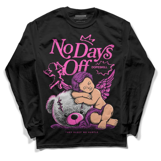 Jordan 4 GS “Hyper Violet” DopeSkill Long Sleeve T-Shirt New No Days Off Graphic Streetwear - Black