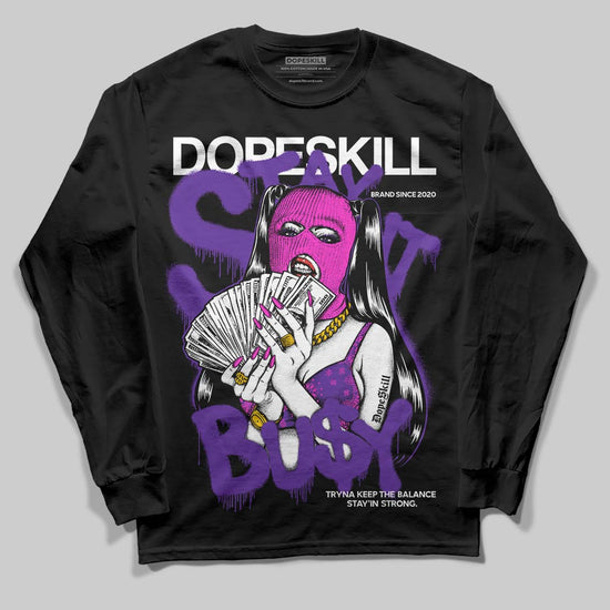 PURPLE Sneakers DopeSkill T-Shirt Stay It Busy Graphic Streetwear - Black