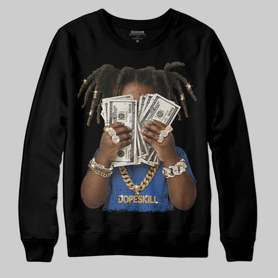 Jordan 1 Low Travis Scott x Fragment DopeSkill Sweatshirt Rich Youth Graphic Streetwear - Black