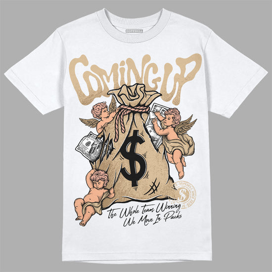 TAN Sneakers DopeSkill T-Shirt Money Bag Coming Up Graphic Streetwear - White 