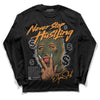 Jordan 5 "Olive" DopeSkill Long Sleeve T-Shirt Never Stop Hustling Graphic Streetwear - Black